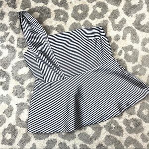 Banana Republic one shoulder striped peplum top 14